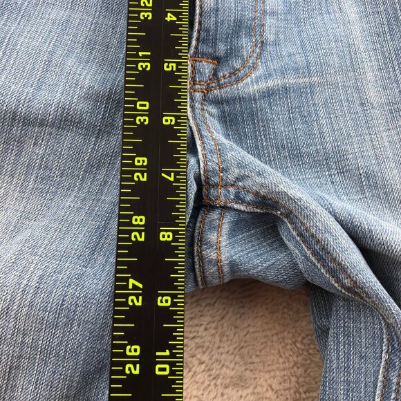 J. Crew Womens Jeans Size 4 City Fit Flare Frayed Hem Blue Denim Casual Y2K - Picture 8 of 16